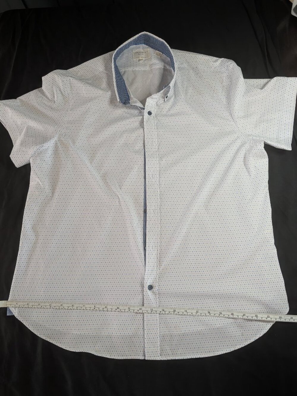 Construct Slim Fit Geometric Print Short Sleeve Button Down
